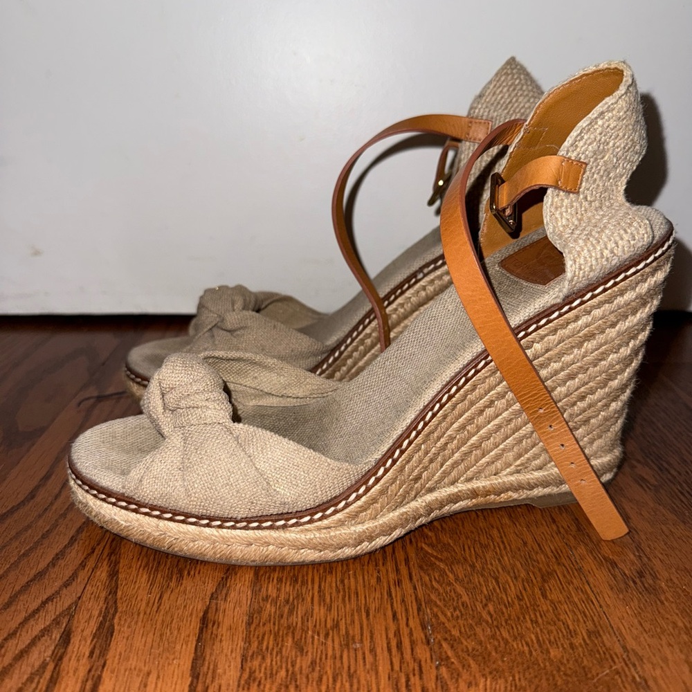 Tory Burch - Macy Tan Wedge Sandals